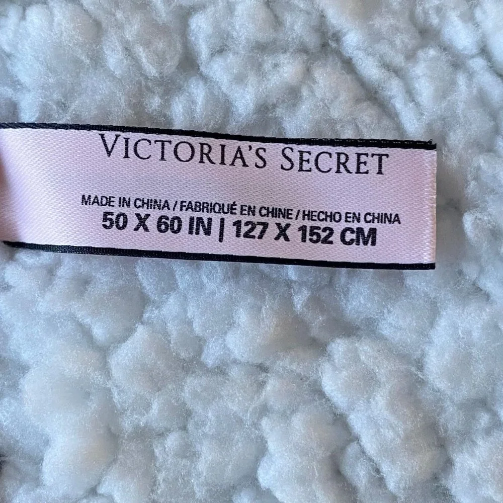 Victoria Secret Red Plaid Throw Blanket 100% Recycled Polyester